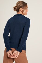 Joules Edith Navy Blue Frill Neck Jumper - Image 2 of 5