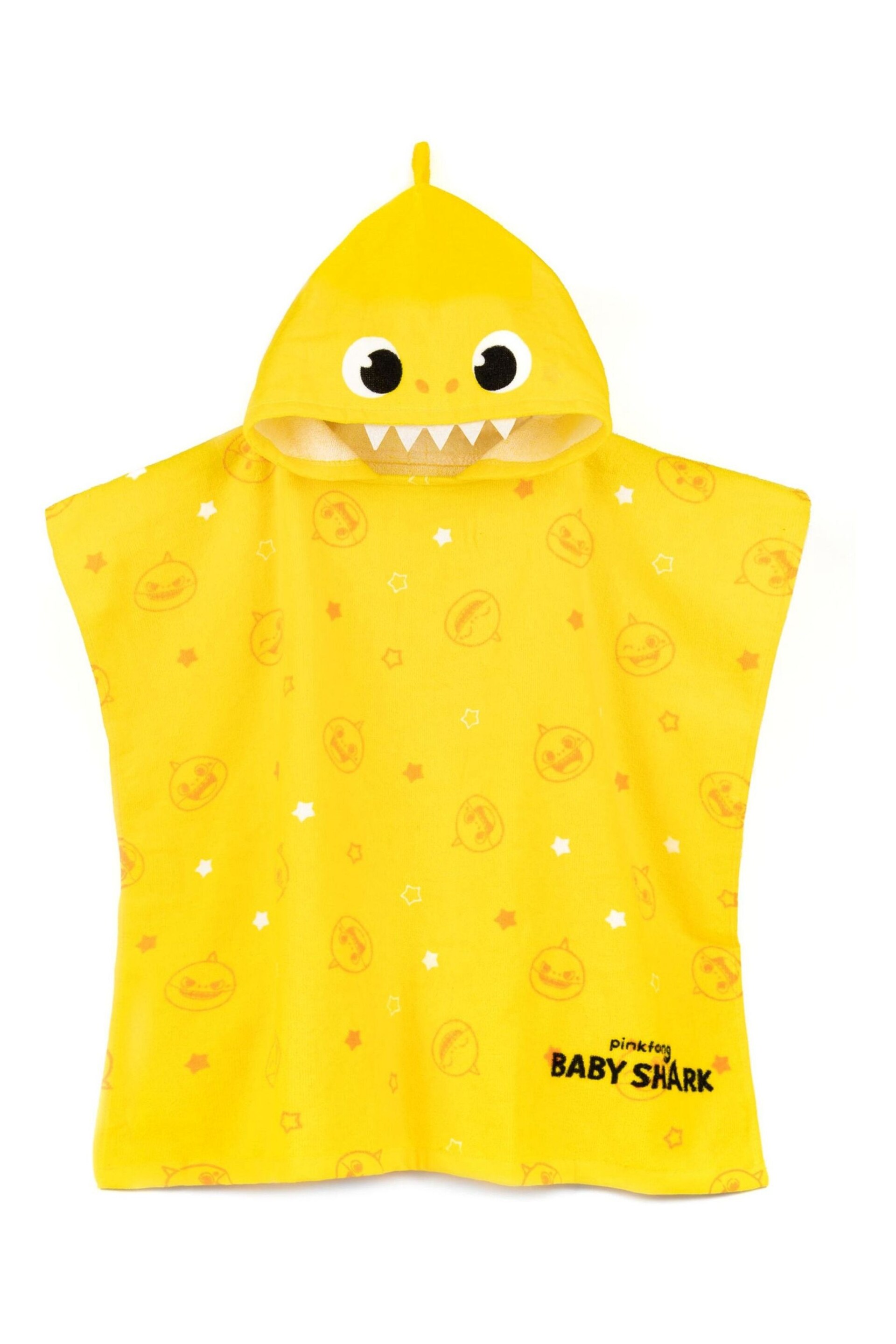 Vanilla Underground Yellow Baby Shark Character Towel Poncho - Image 1 of 5