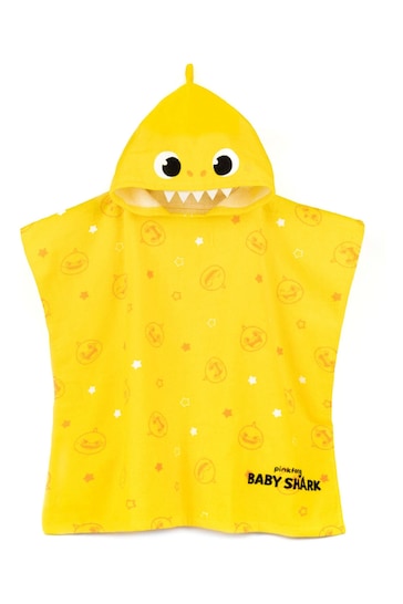 Vanilla Underground Yellow Baby Shark Character Towel Poncho