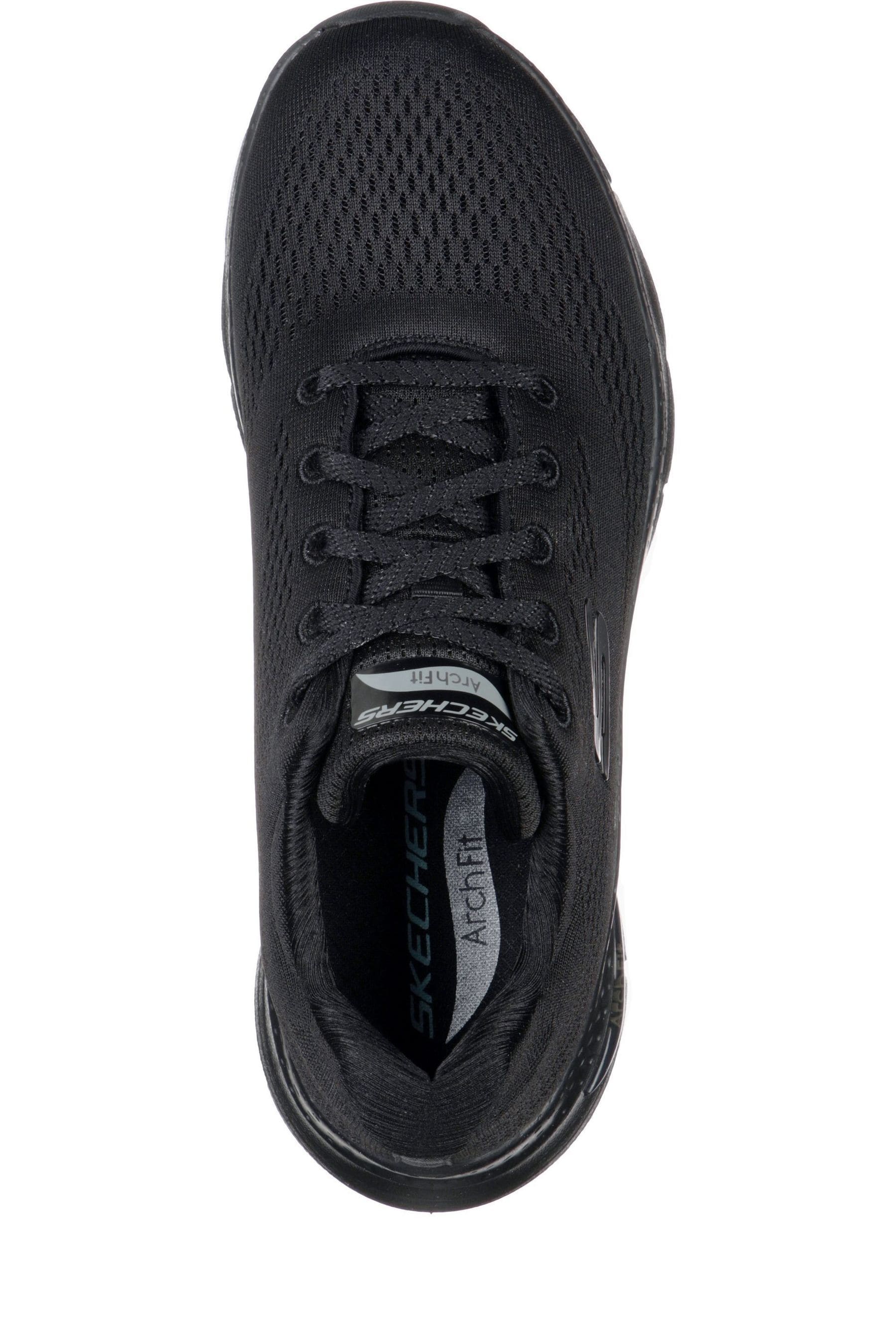 Skechers best sale black trainers