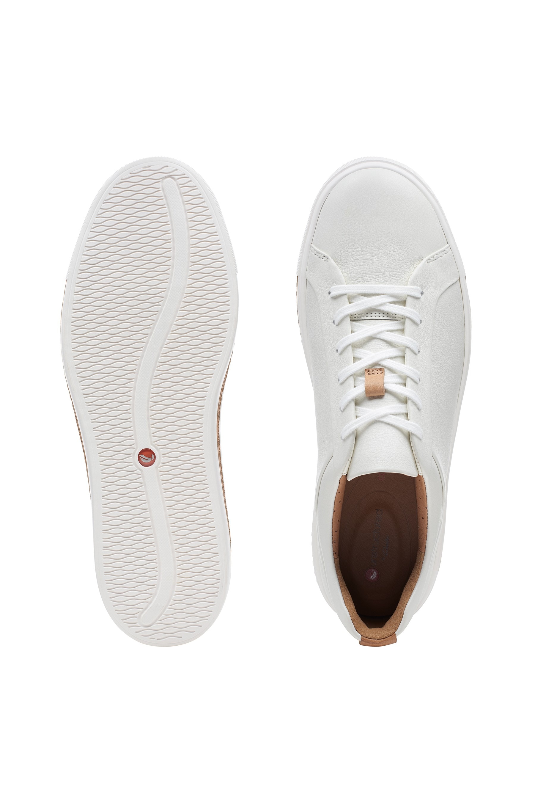 Buy Clarks White Wide Fit Leather Un Maui Lace Trainers from Next Luxembourg