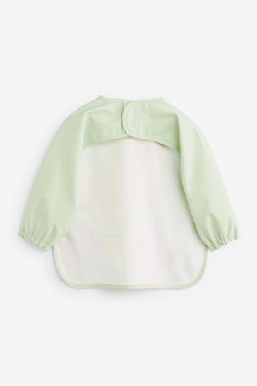 Sage Green Vegetables Baby Weaning And Feeding Sleeved Bibs (6mths-3yrs)
