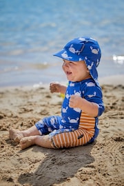 JoJo Maman Bébé Blue Crab UPF 50 Sun Protection Hat - Image 1 of 3