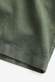 Green Linen Blend Chino Shorts - Image 8 of 9