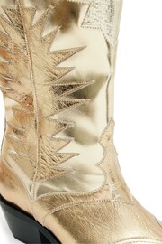 AllSaints White Metallic Dixie Boots - Image 4 of 6