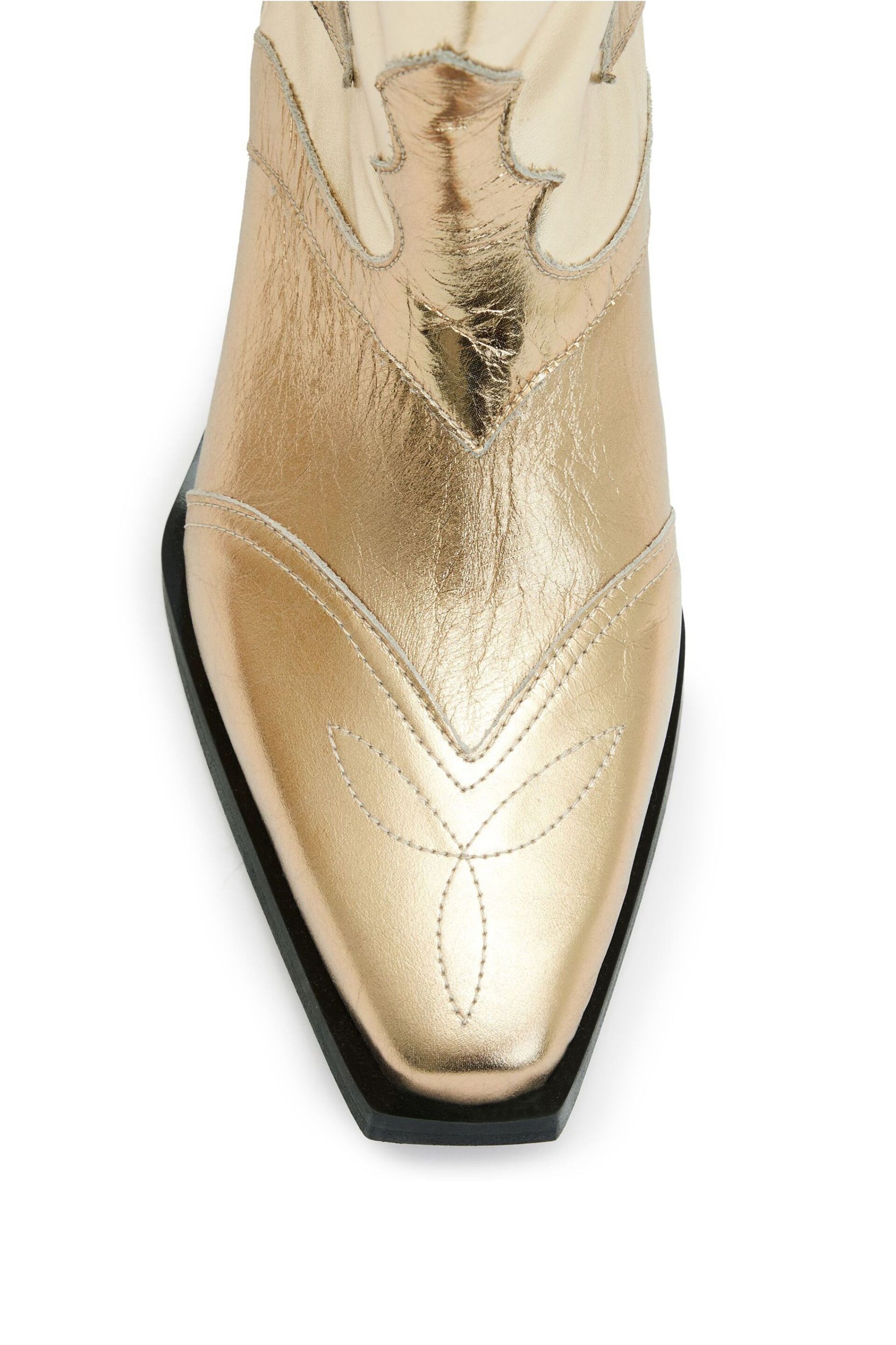 AllSaints White Metallic Dixie Boots - Image 5 of 6