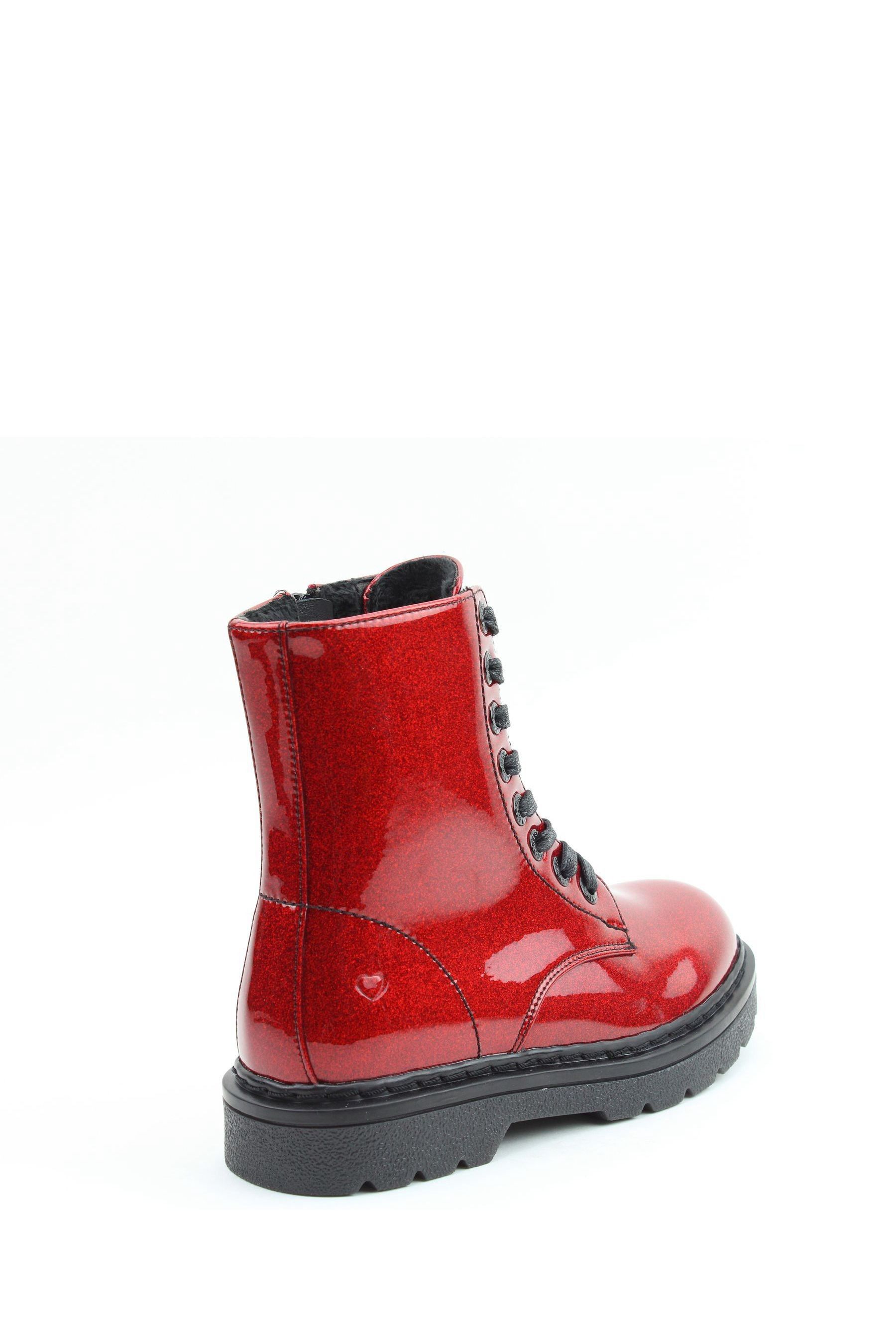 Red glitter combat boots store