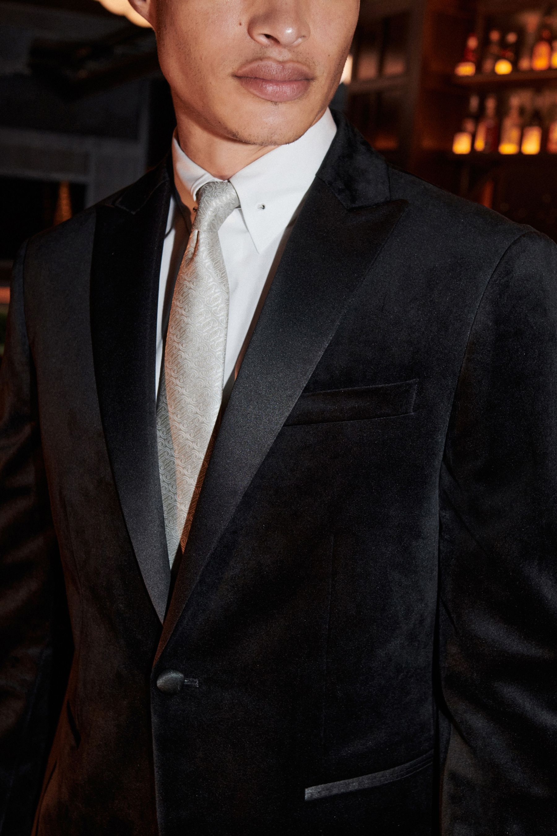 Buy Black Slim Fit Velvet Suit Jacket from Next Canada
