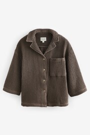 Chocolate Brown Waffle Button Through Short Set Pyjamas - Image 7 of 9