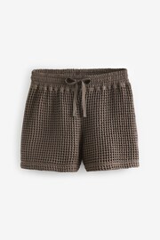 Chocolate Brown Waffle Button Through Short Set Pyjamas - Image 8 of 9