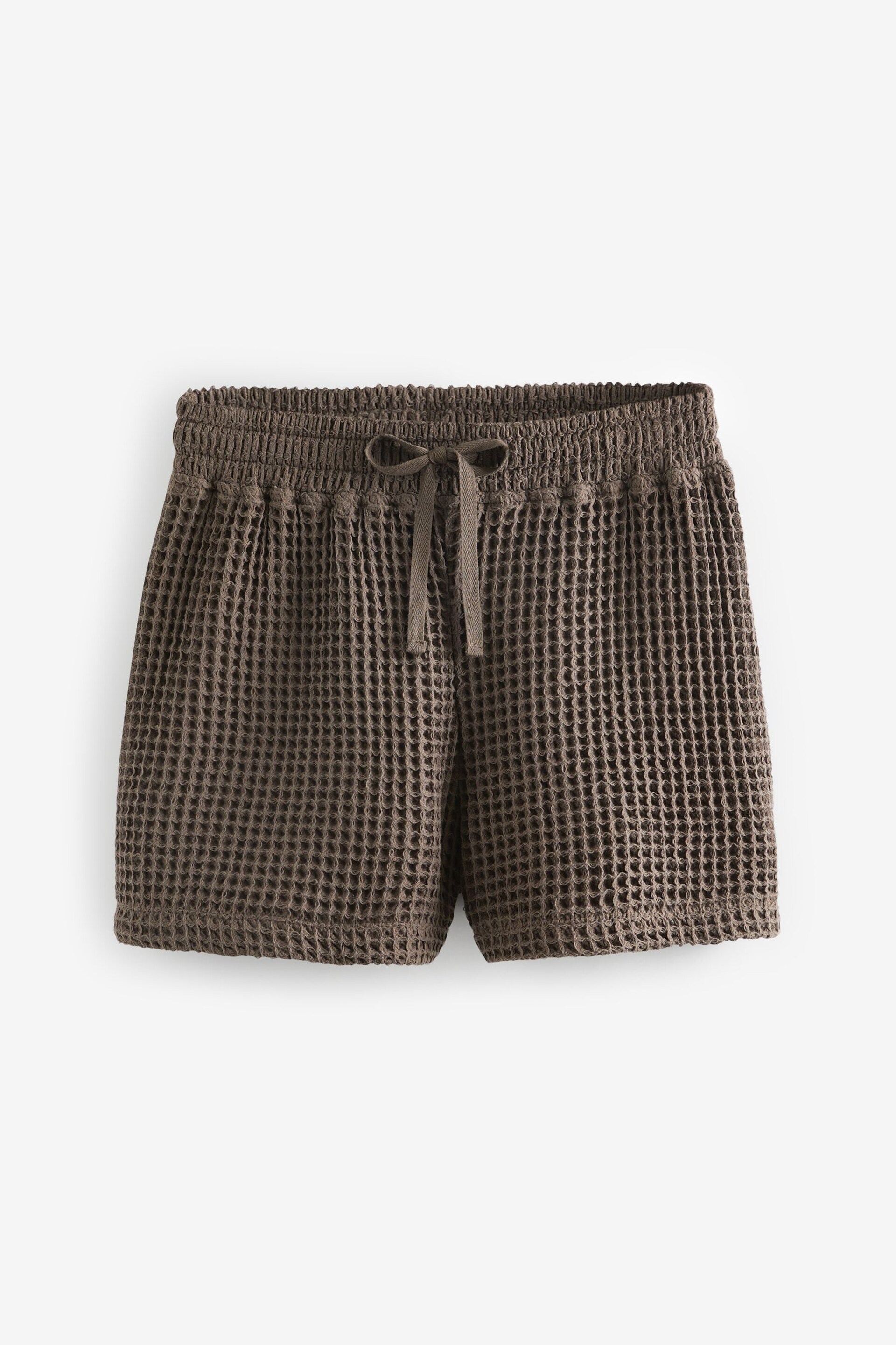 Chocolate Brown Waffle Button Through Short Set Pyjamas - Image 8 of 9