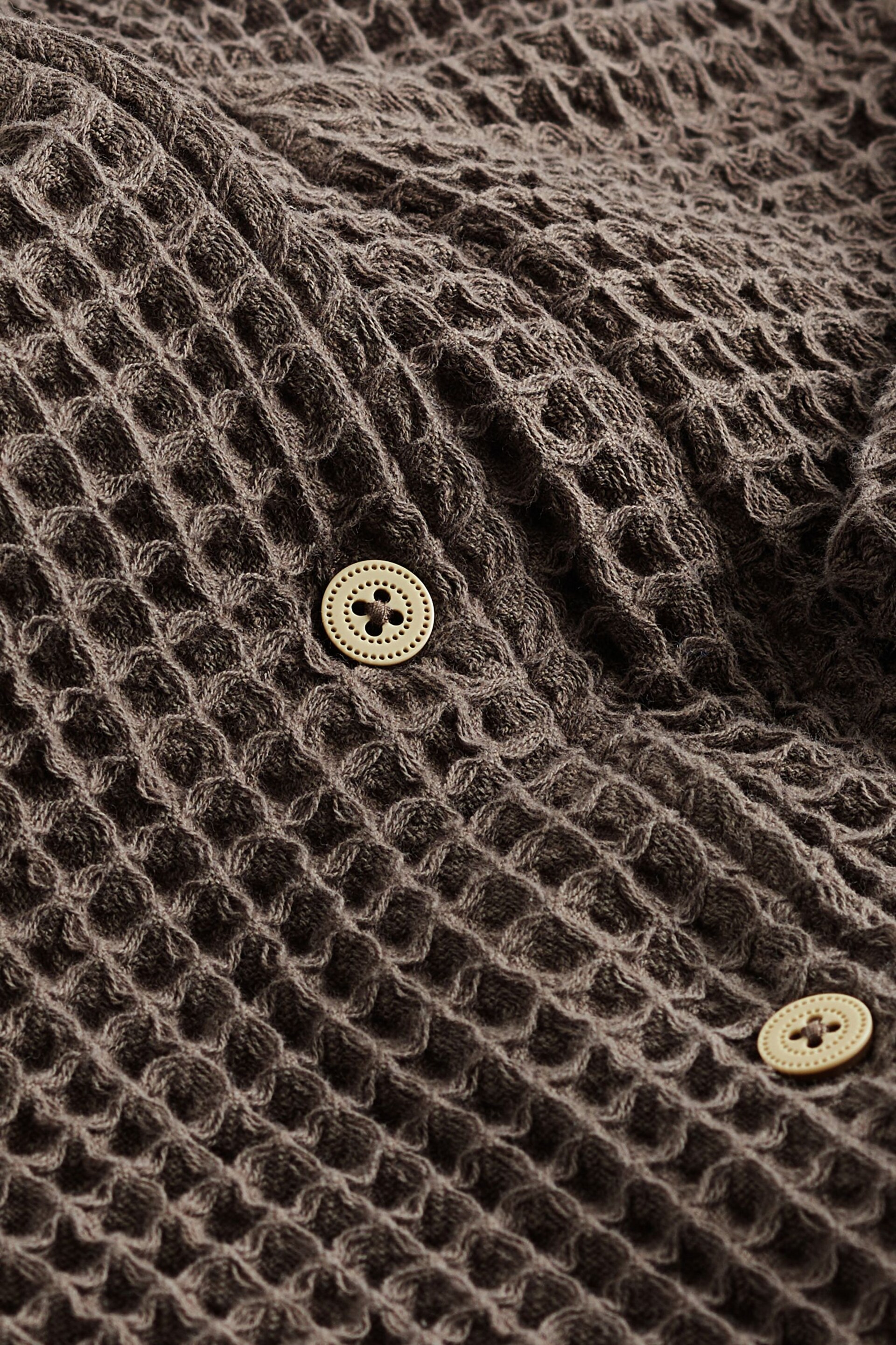 Chocolate Brown Waffle Button Through Short Set Pyjamas - Image 9 of 9
