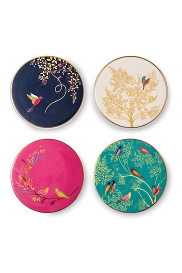 Sara Miller Pink Chelsea Set of 4 Ceramic Coasters