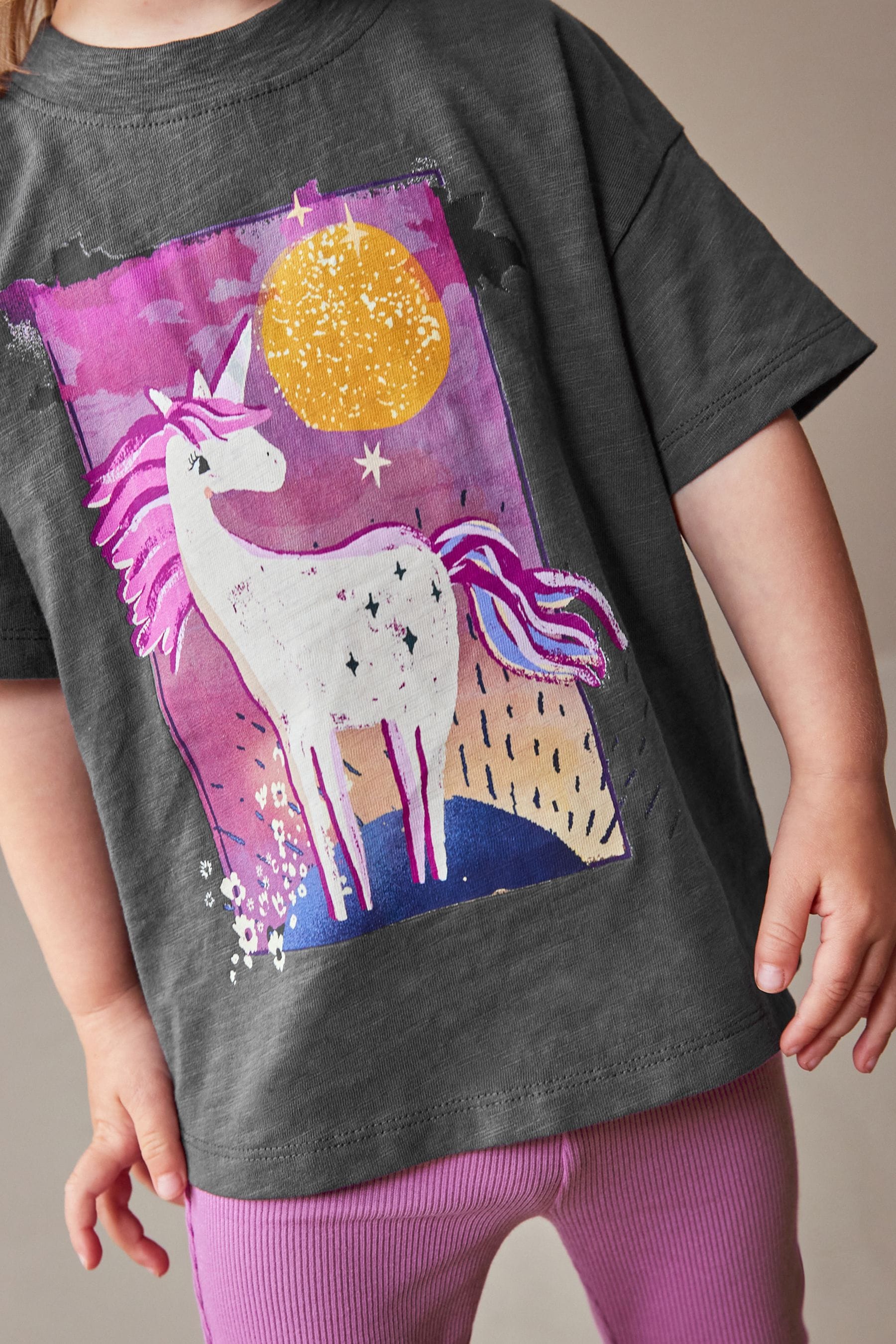 Buy Purple Unicorn Flare Legging Top Set 3mths 7yrs from Next Luxembourg