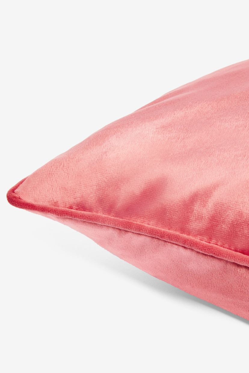 Coral Pink 59 x 59cm Matte Velvet Cushion - Image 4 of 4