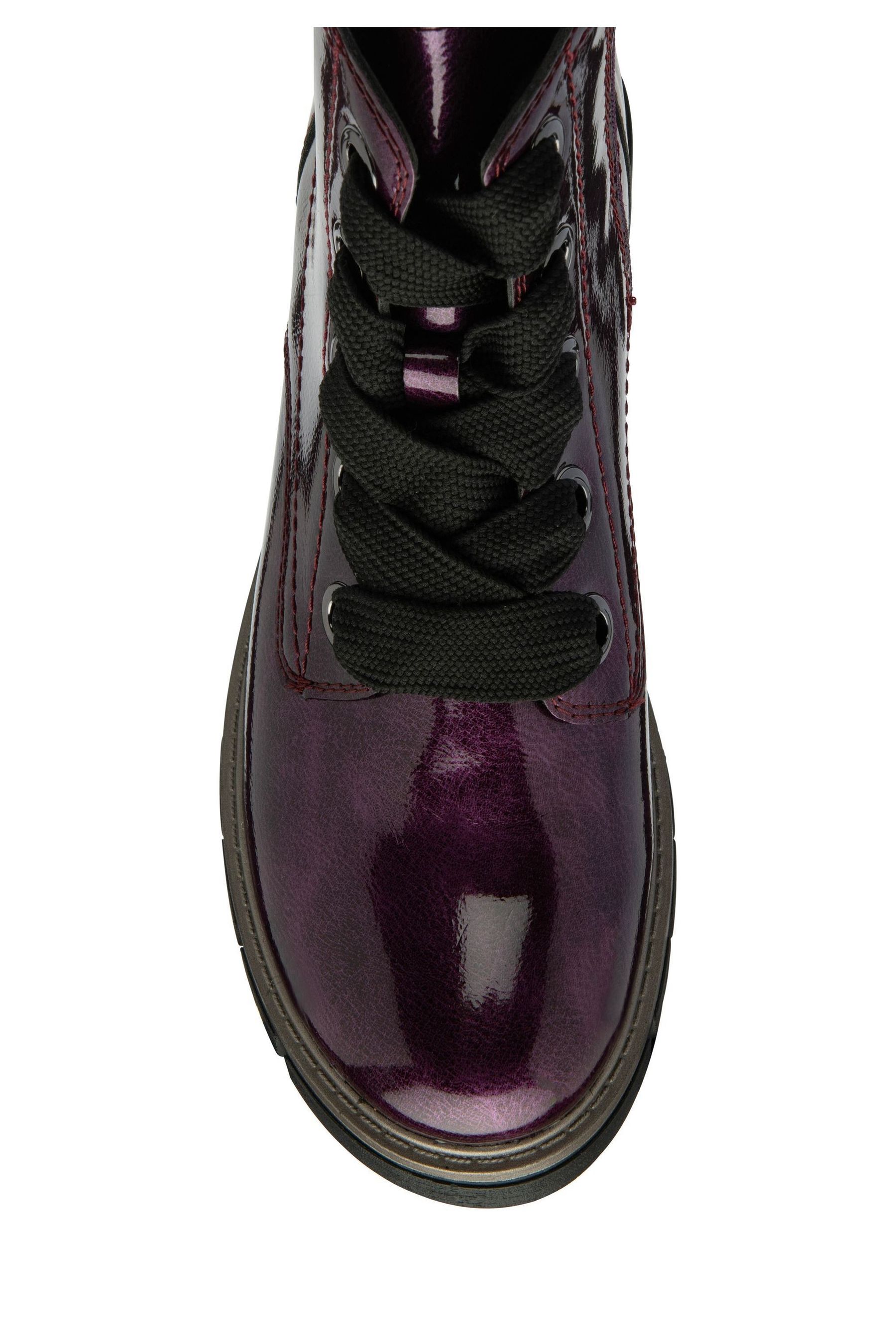 Purple patent boots best sale