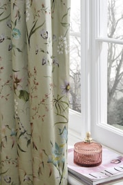 Sage Green Next Regency Floral Eyelet Blackout/Thermal Curtains - Image 5 of 8