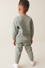 Mineral Blue Animal Character Sweatshirt and Jogger Set (3mths-7yrs) - Image 3 of 7