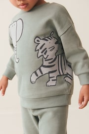 Mineral Blue Animal Character Sweatshirt and Jogger Set (3mths-7yrs) - Image 4 of 7