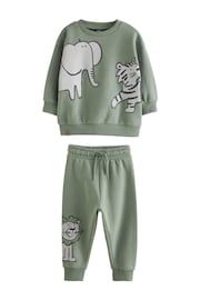 Mineral Blue Animal Character Sweatshirt and Jogger Set (3mths-7yrs) - Image 5 of 7