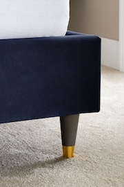 Soft Velvet Navy Blue Valencia Upholstered Bed Frame - Image 4 of 5