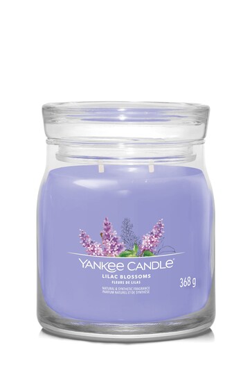 Yankee Candle Purple Signature Medium Jar Lilac Blossoms Scented Candle