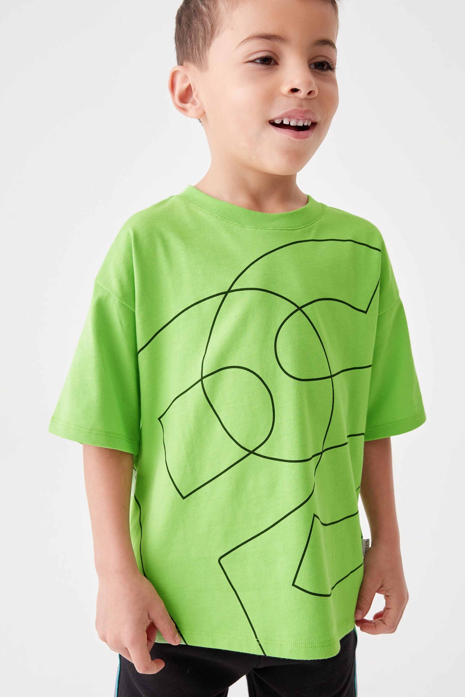 Paul Smith Junior Boys Oversized PS Short Sleeve Print T-Shirt - Image 1 of 10