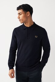 Fred Perry Knitted Long Sleeve Polo Shirt - Image 1 of 4