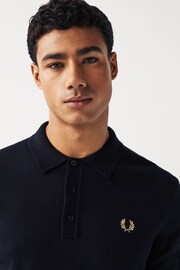 Fred Perry Knitted Long Sleeve Polo Shirt - Image 3 of 4