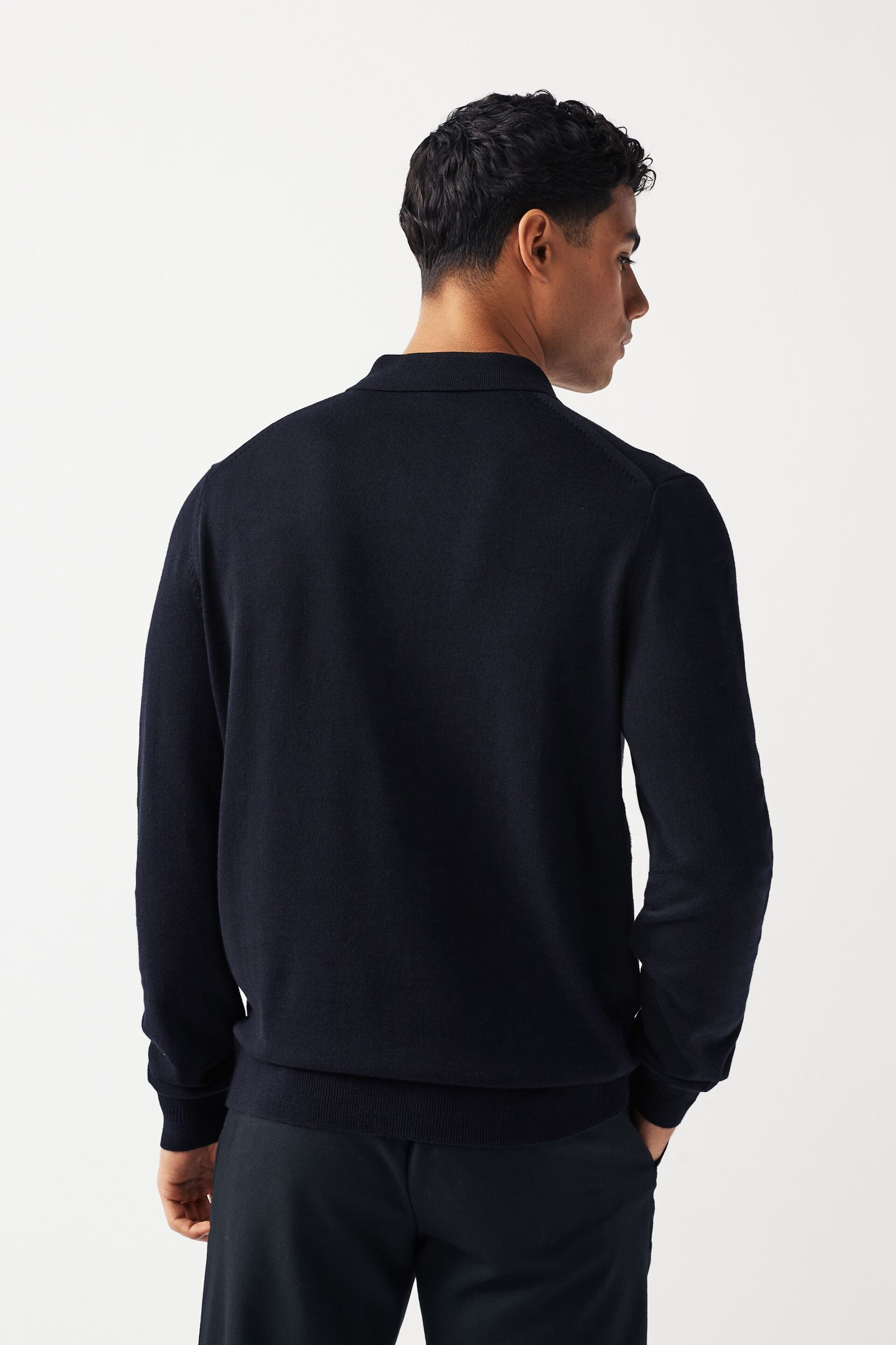 Fred Perry Knitted Long Sleeve Polo Shirt - Image 4 of 4