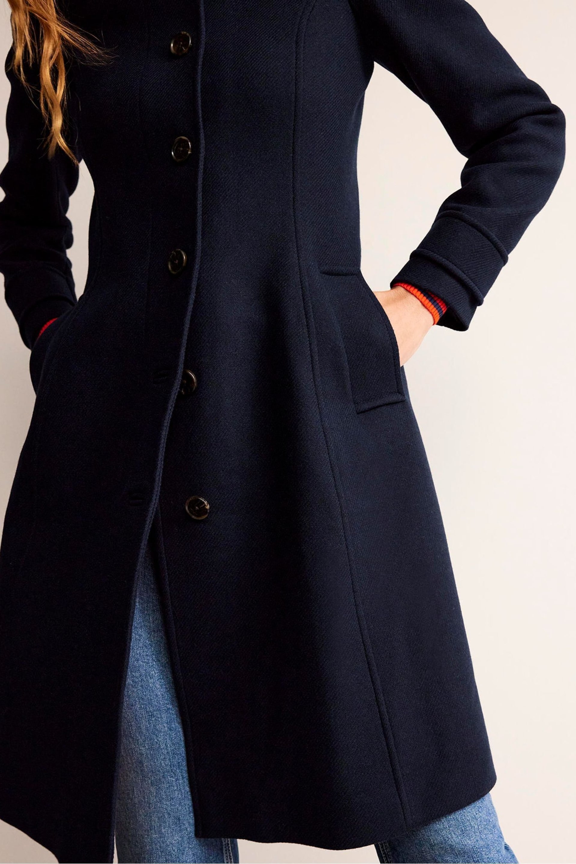 Boden Blue Durham Wool Collared Coat - Image 4 of 5