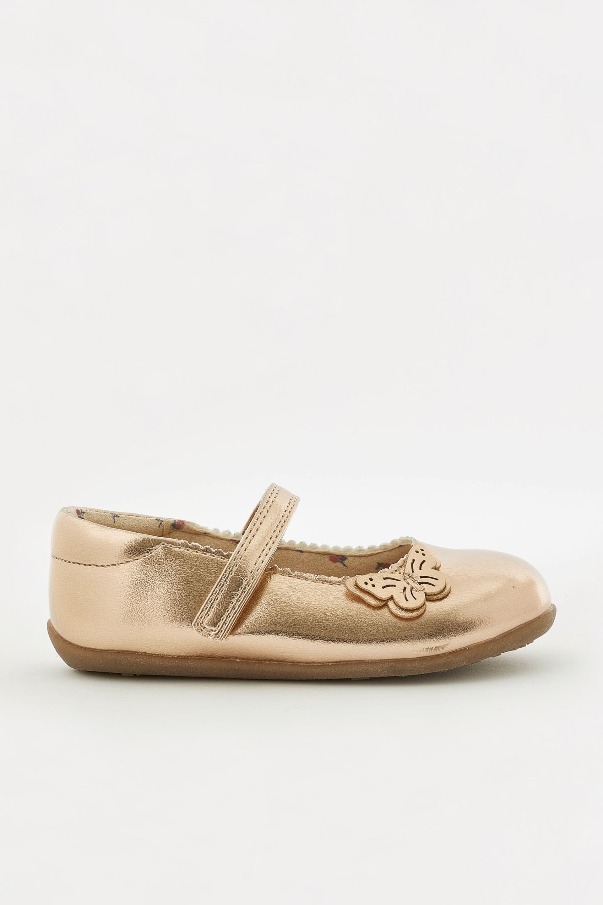 Rose Gold Wide Fit (G) Butterfly Mary Jane Shoes - Image 1 of 5