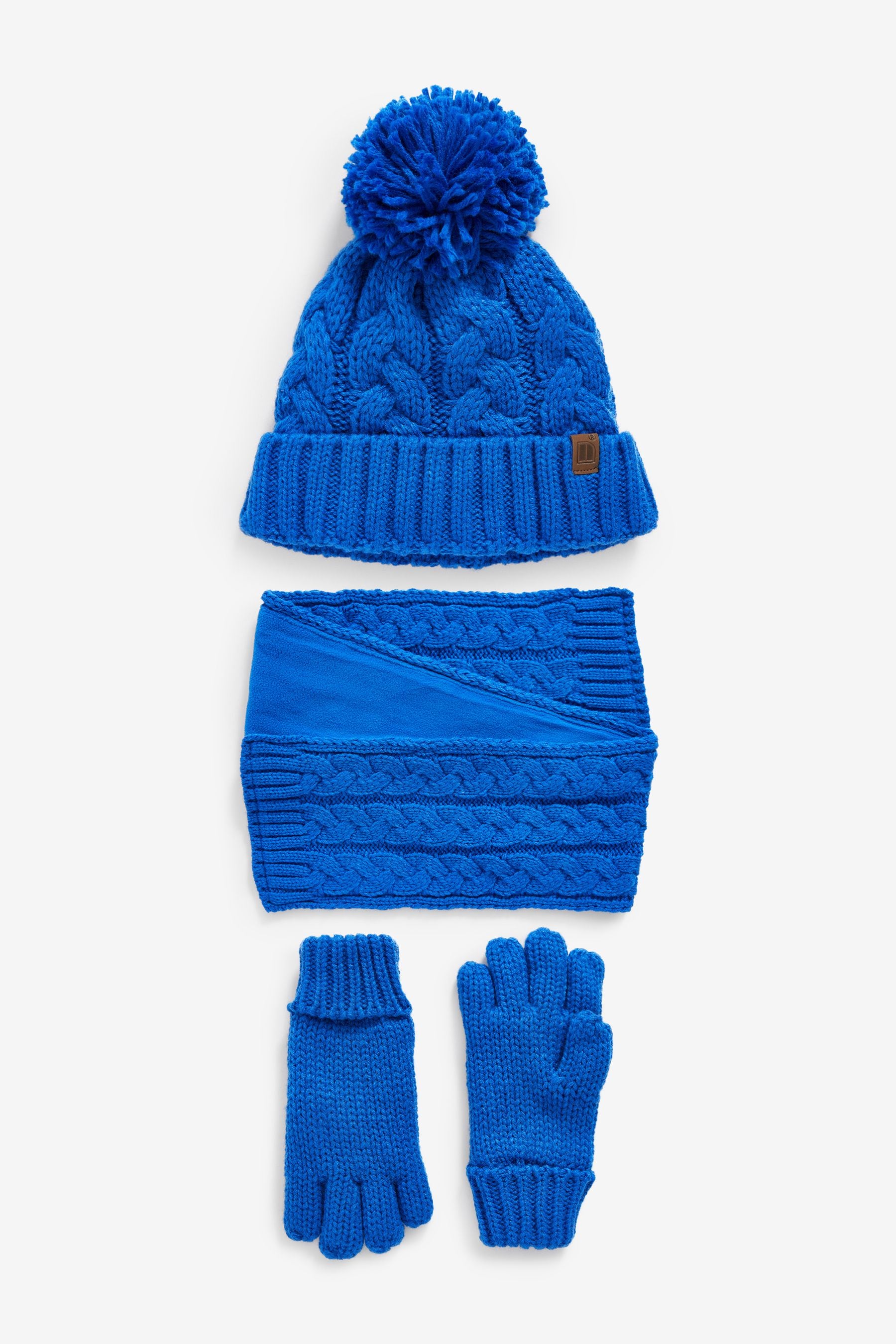 Blue knit top hat