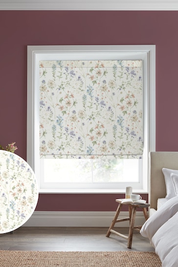 Laura Ashley Chalk Pink Wild Meadow Made to Measure Roman Blinds