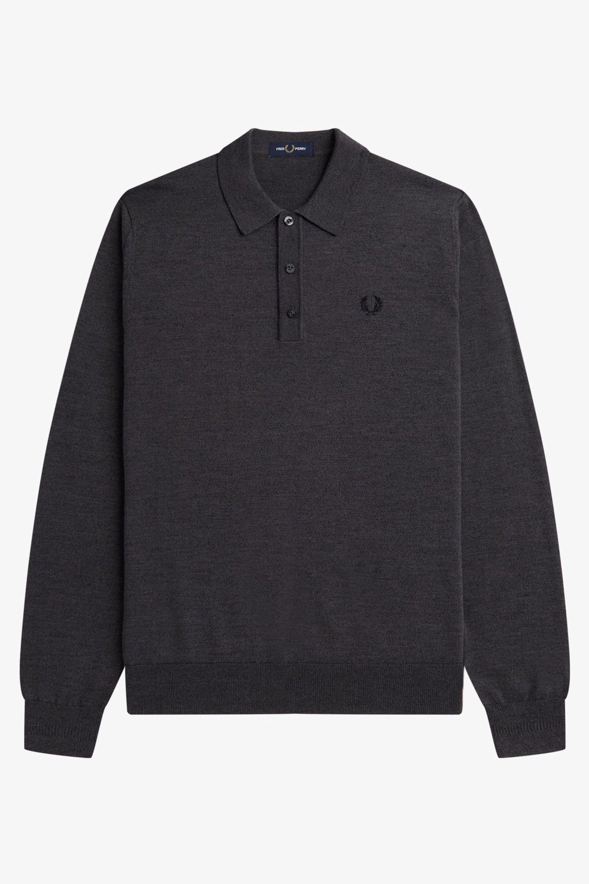 Fred Perry Knitted Long Sleeve Polo Shirt - Image 1 of 2