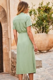 Sosandar Green Soft Utility Short Shirt Dress - Image 2 of 5