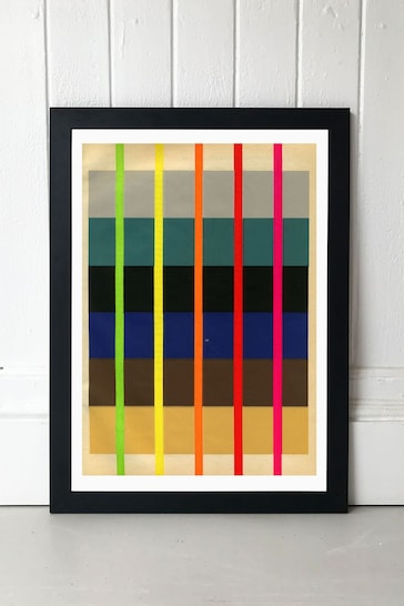 East End Prints Black Fluoro Abstract Print