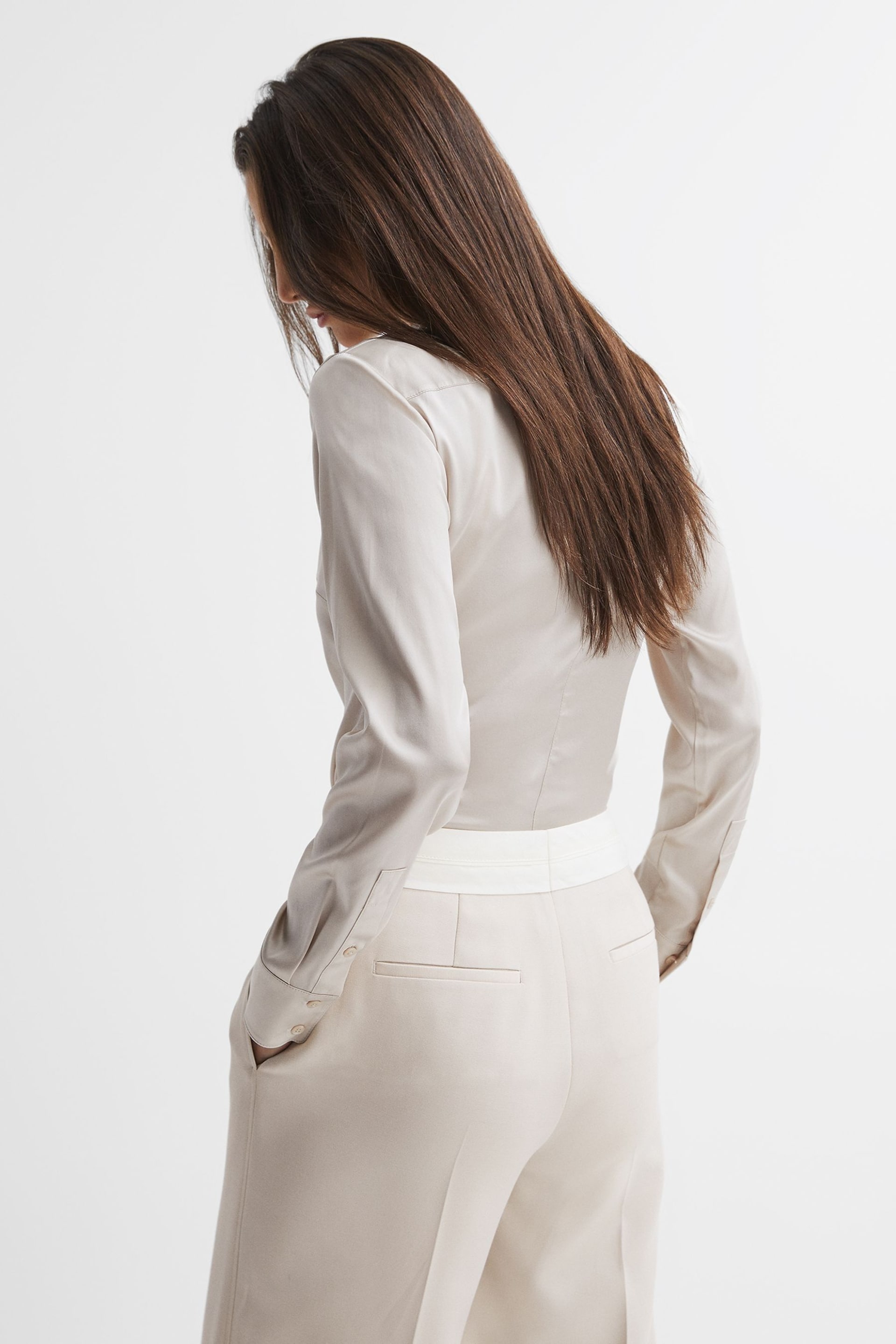 Reiss Nude Sofia Silk Shirt - Image 3 of 4