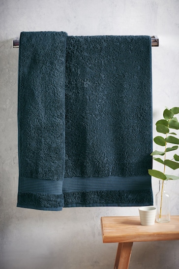 Blue Teal Dark Egyptian Cotton Towel