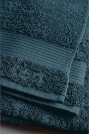 Blue Teal Dark Egyptian Cotton Towel - Image 3 of 4