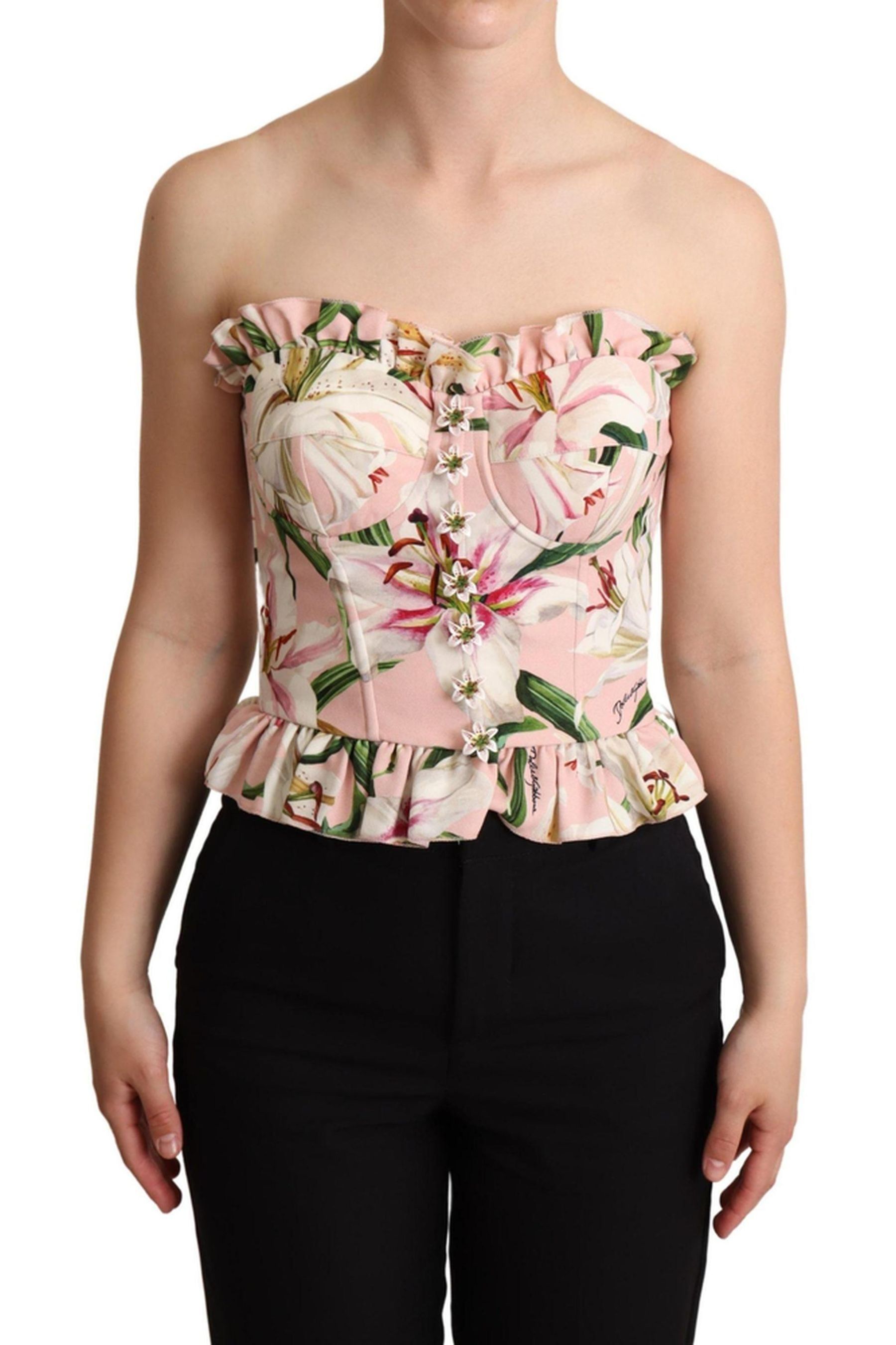 Dolce and gabbana floral bustier top online