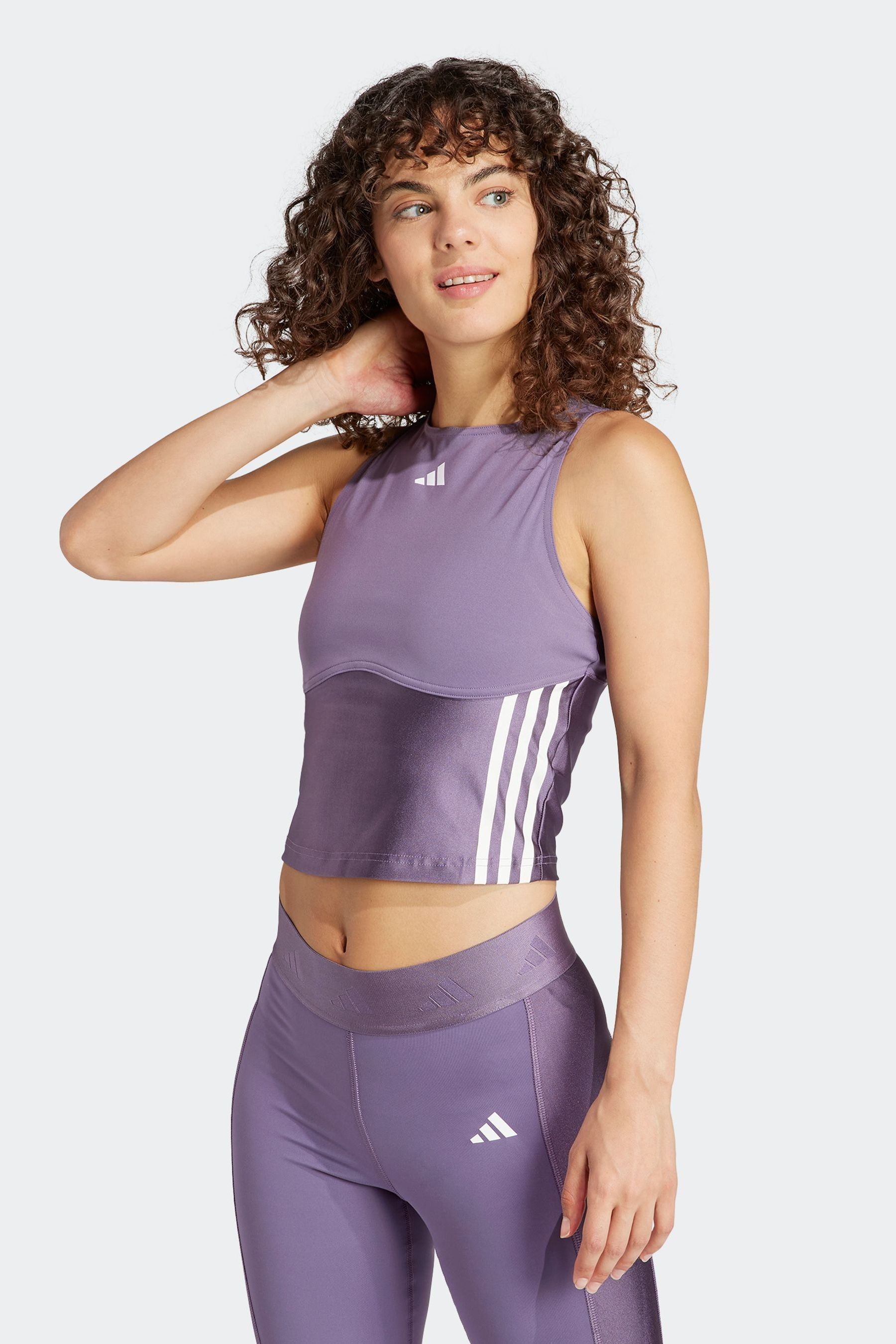 Purple adidas crop top 2025