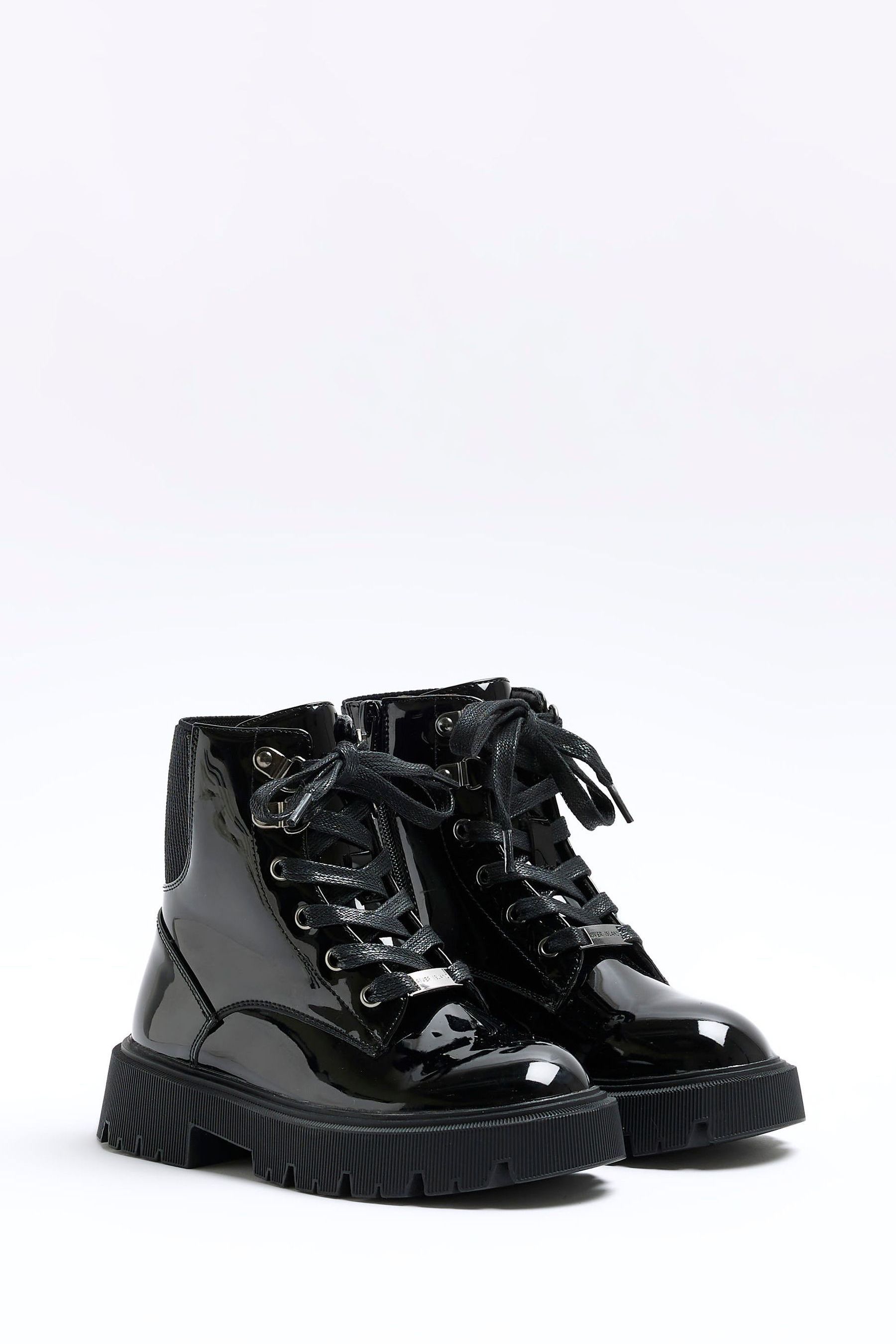 Buy River Island Black Girls Chunky Hiker Lace Up Boots from Next Luxembourg
