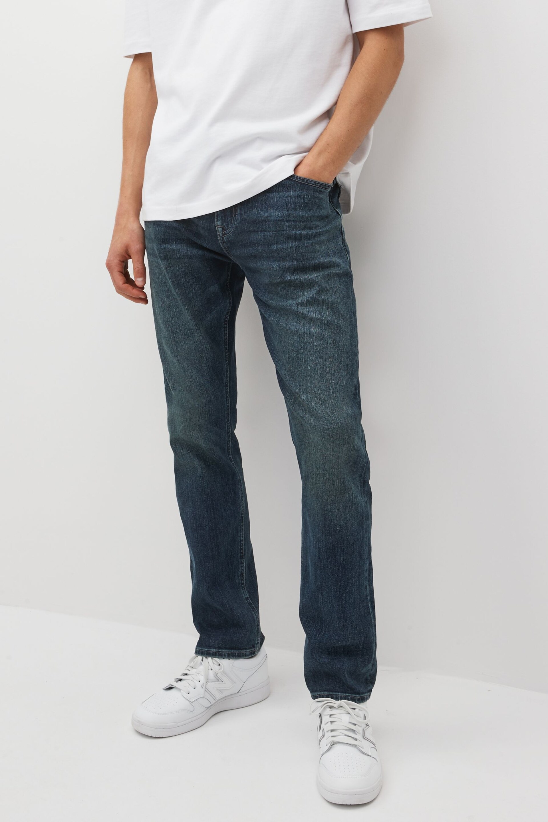 Blue Vintage Tint Slim Fit Premium Heavyweight Signature Cotton Jeans - Image 1 of 10
