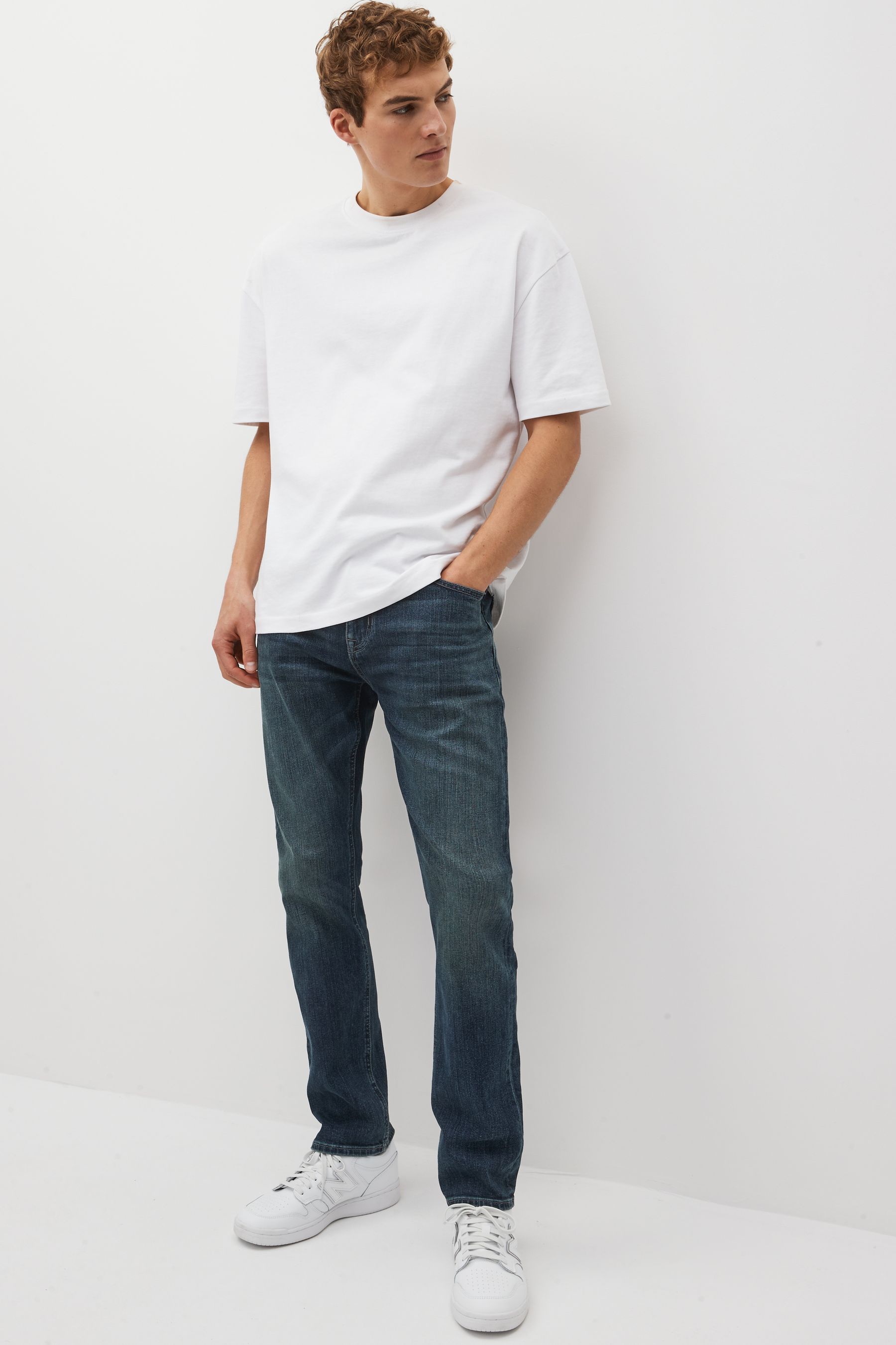 Vintage Blue Tint Slim Premium Heavyweight Signature Cotton Jeans