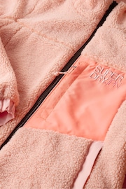 Superdry Peach Pearl Pink Fleece Trekker Jacket - Image 6 of 6