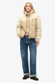 Superdry Urban Cream Workwear Fleece Hybrid Jacket - Image 3 of 7