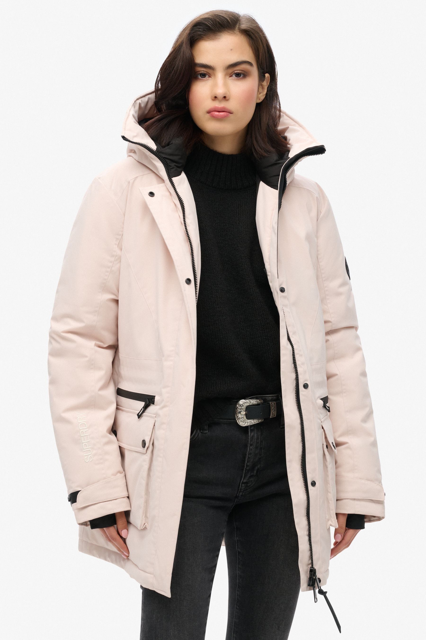 Superdry Off Grey City Padded Parka Jacket