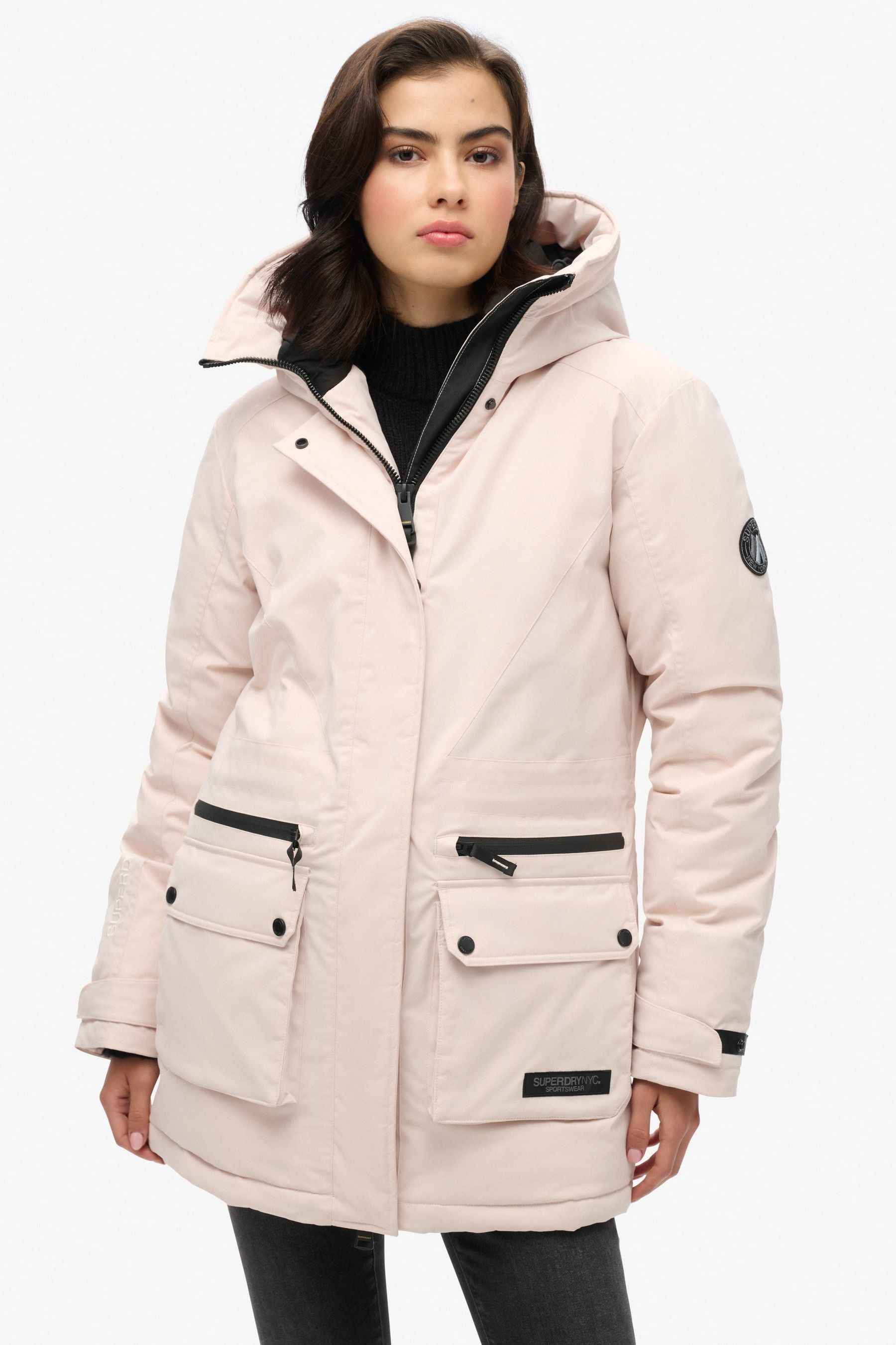 Superdry Off Grey City Padded Parka Jacket