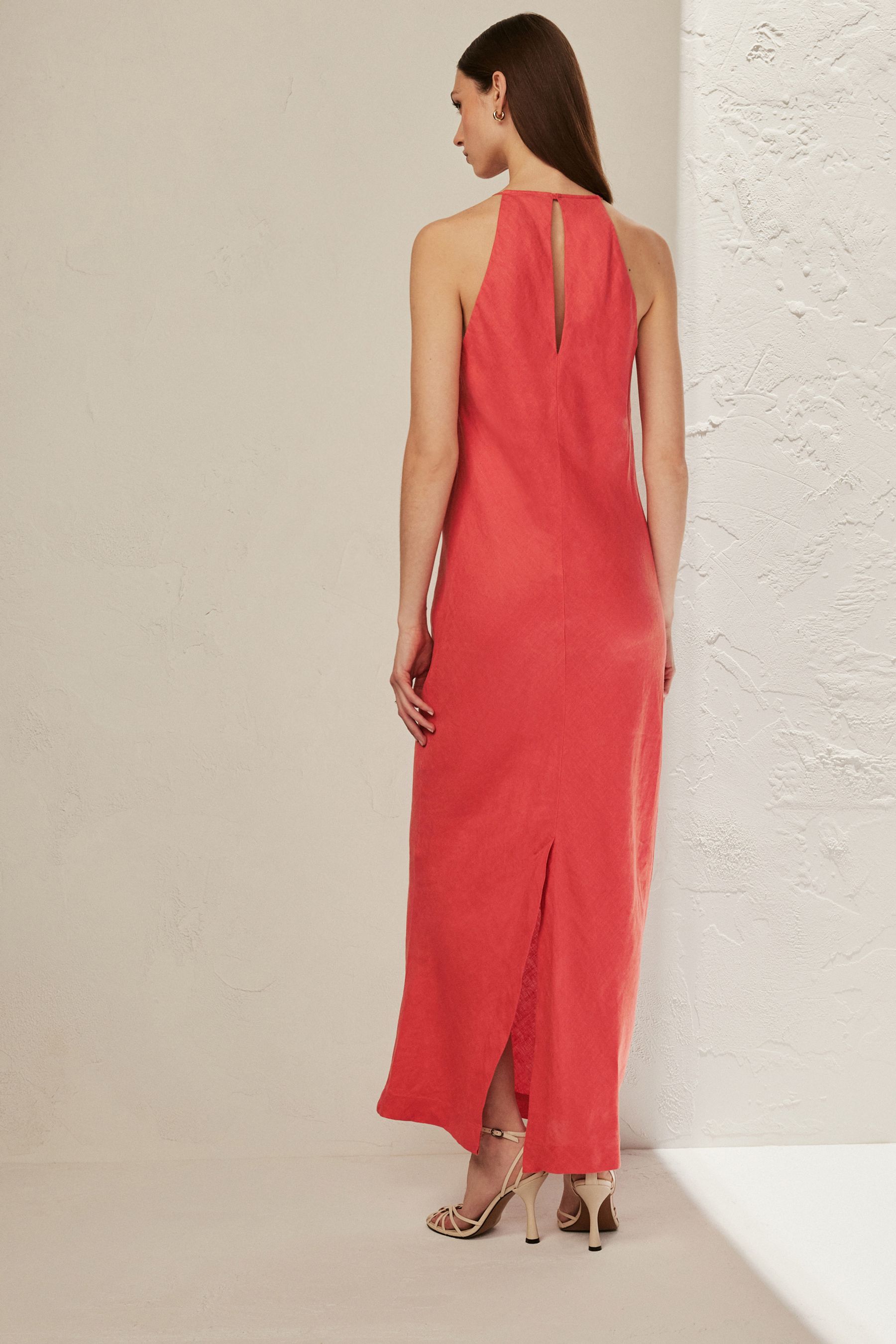 Next pink linen dress deals